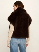 Sanctuary Silky Fur Vest - Espresso Martini