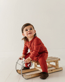 Babysprouts Waffle Romper - Berry Red