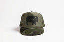 Bird & Buffalo WY Green Trucker Hat