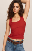 Z Supply Larkin Embroidered Tank - Chili Pepper