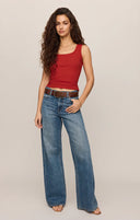 Z Supply Larkin Embroidered Tank - Chili Pepper