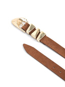 Ettika Modern Western Belt in Mocha
