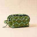 Essentials Quilted Cosmetic Pouch- Forest Green