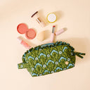 Essentials Quilted Cosmetic Pouch- Forest Green