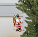 Decorated Skiing Santa Christmas Ornament