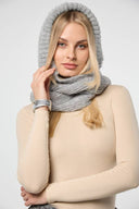 Cozy Knit Hooded Scarf: Grey