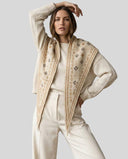 Foulard Knit Triangle Scarf: Cream