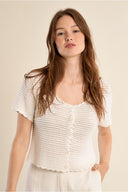 Molly Bracken Crocheted Knit Cardi