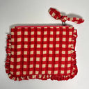Handmade Quilted Cotton Pouch - Red