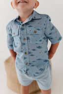 Babysprouts Boy's Utility Shirt: Fish