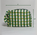 Handmade Quilted Cotton Pouch- Green