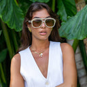 Freyrs Voyager Oversized Aviator Sunglasses: Pearl