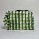 Handmade Quilted Cotton Pouch- Green