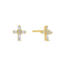 Baguette Cross Studs