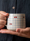Cherry Checkered Ceramic Mug