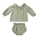 Babysprouts Girl's Gauze Blouse Set: Sage