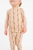 Vintage Floral Stripe Bamboo Set