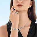 Interlock Single Knot Bangle - Silver