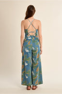 Molly Bracken Palm Denim Jumpsuit