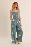 Molly Bracken Palm Denim Jumpsuit