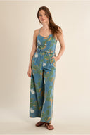 Molly Bracken Palm Denim Jumpsuit