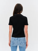 Six/Fifty Simone Ribbed Polo - Black