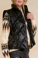 Elan Quilted Black Vest