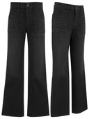KUT Kelsey High Rise Ankle Flare - Washed Black